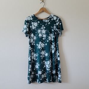 J Jill Wearever Green Knit Short Sleeve Dress Size Medium Petite MP